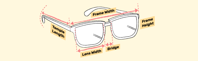 all glasses frame measurements