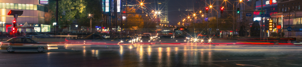 blurred vision at night scene