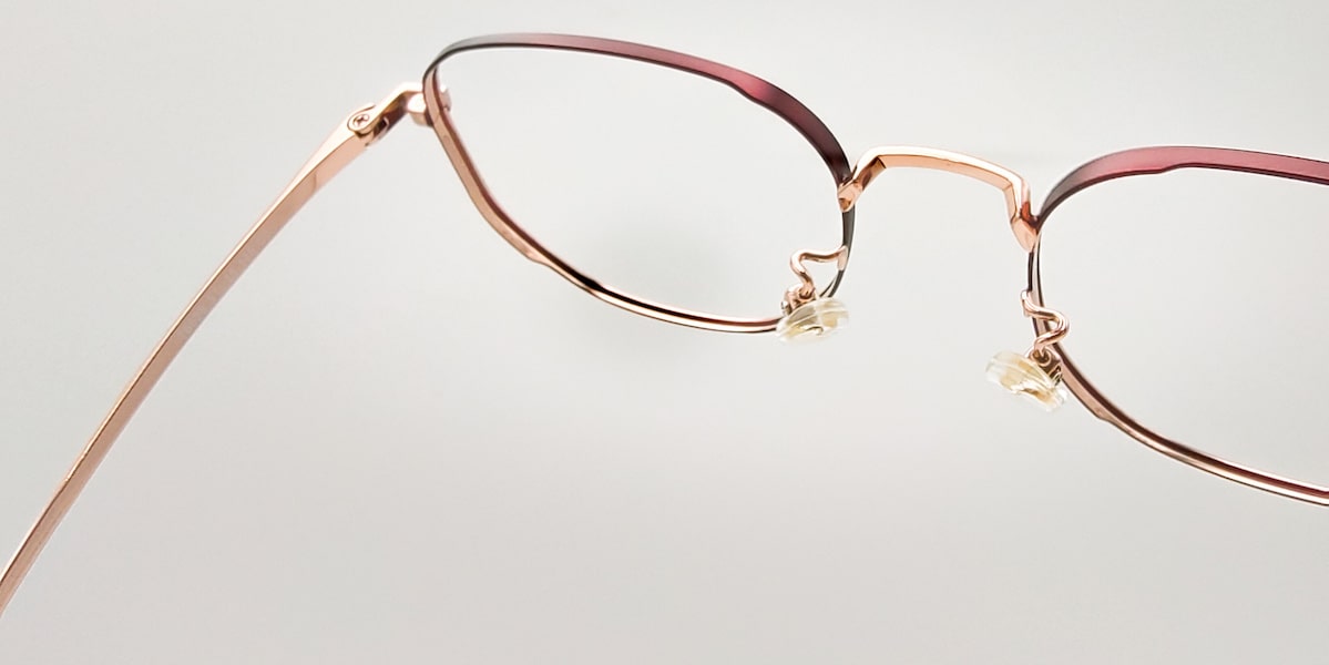 top view of gold glasses frame