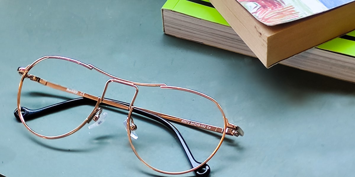 metal glasses with gold frame