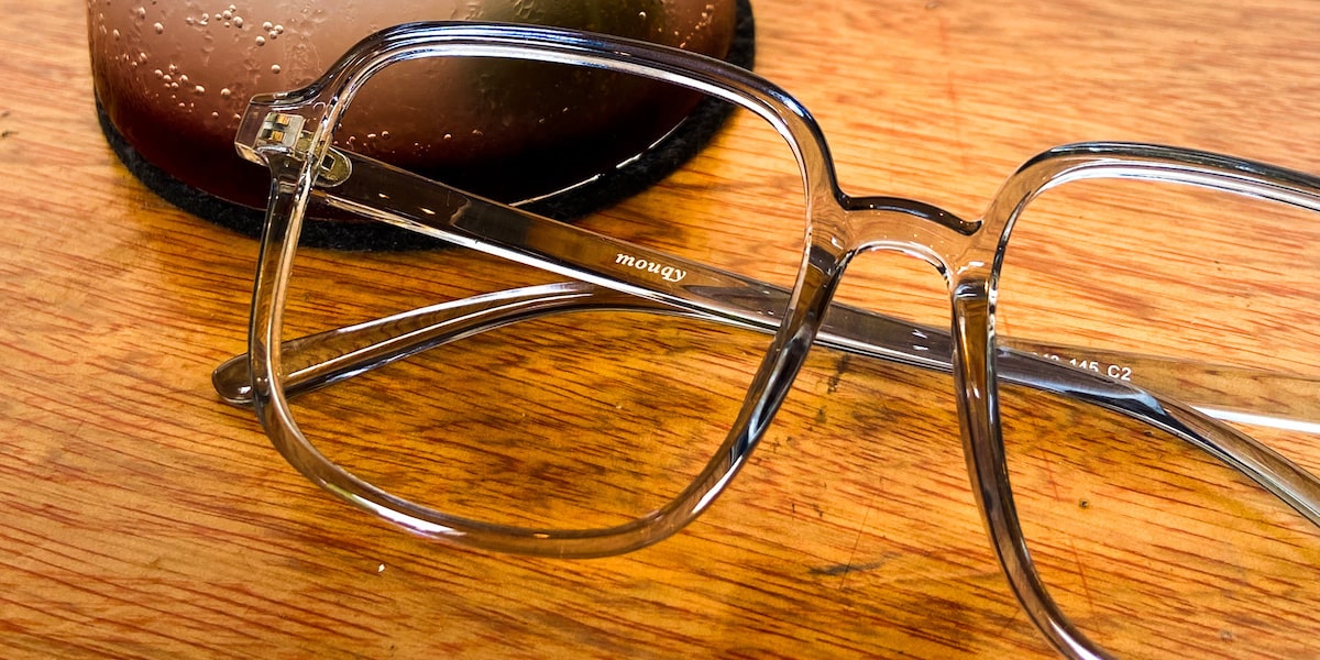 nerd glasses with clear frame