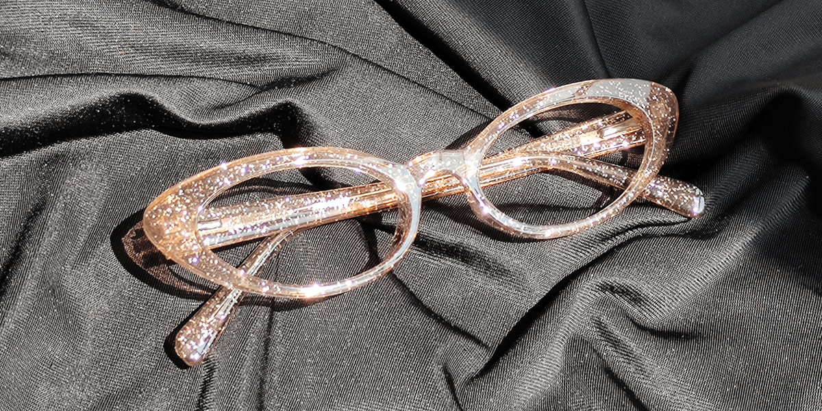 Mouqy pink glasses with glitter frame