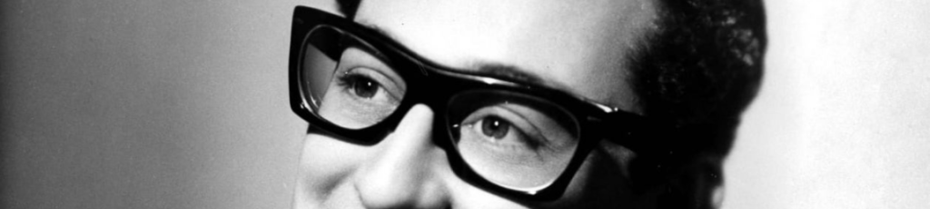 Buddy Holly in his signature glasses