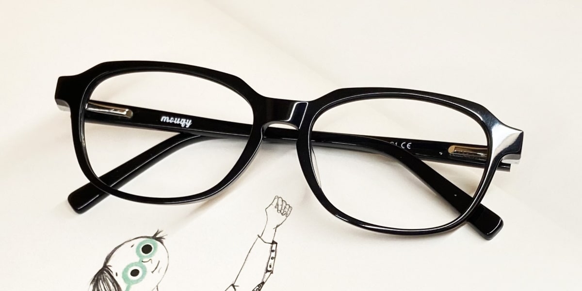 rectangle glasses with black frame