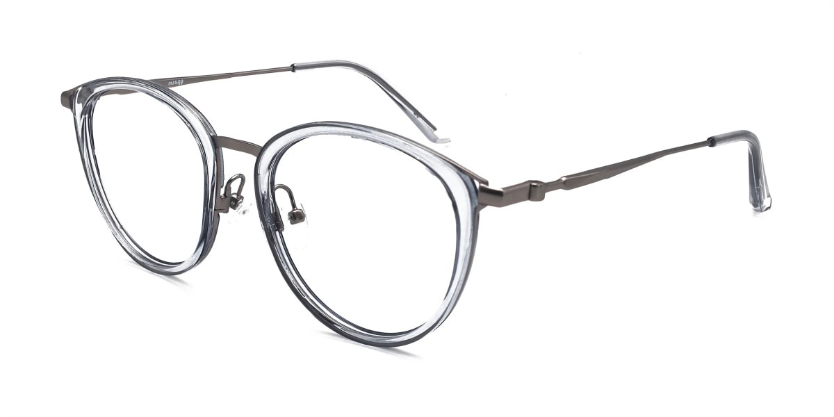 hipster in oval clear blue