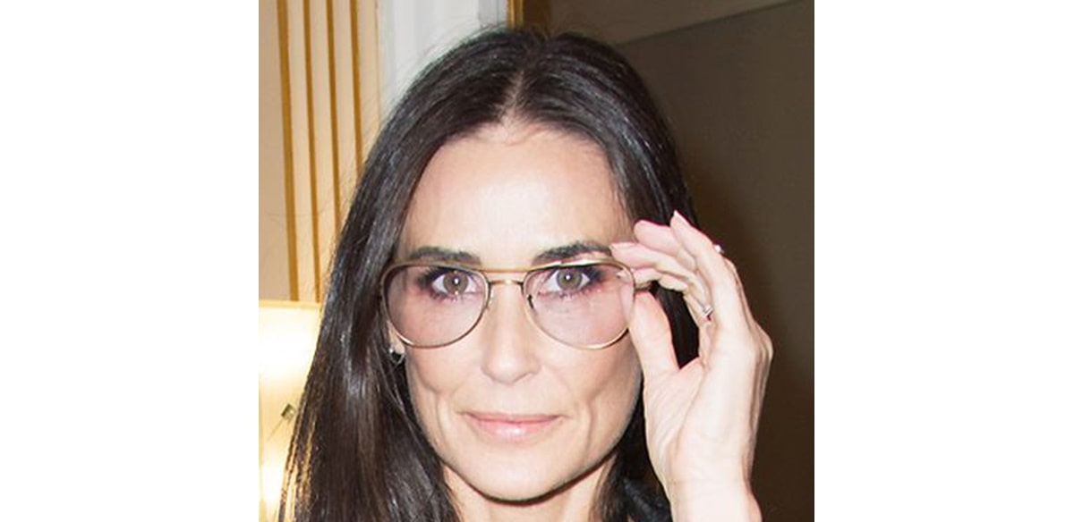 demi moore and her glasses with hazel eyes