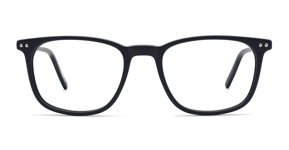 queen square black eyeglasses frame