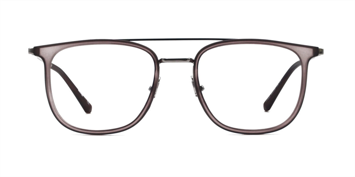 bachelor aviator brown silver glasses frames front view