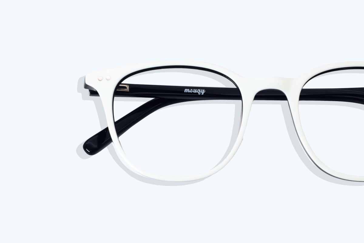 carl white glasses with square frame