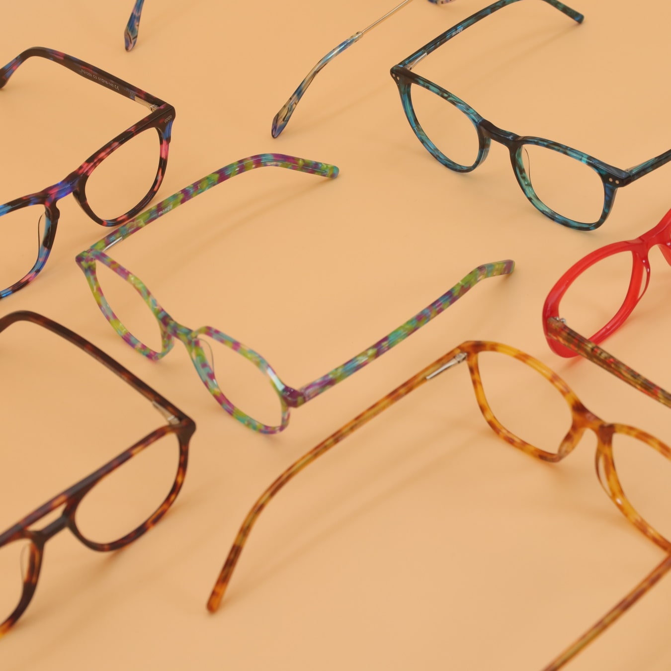 glasses frames of assorted colors