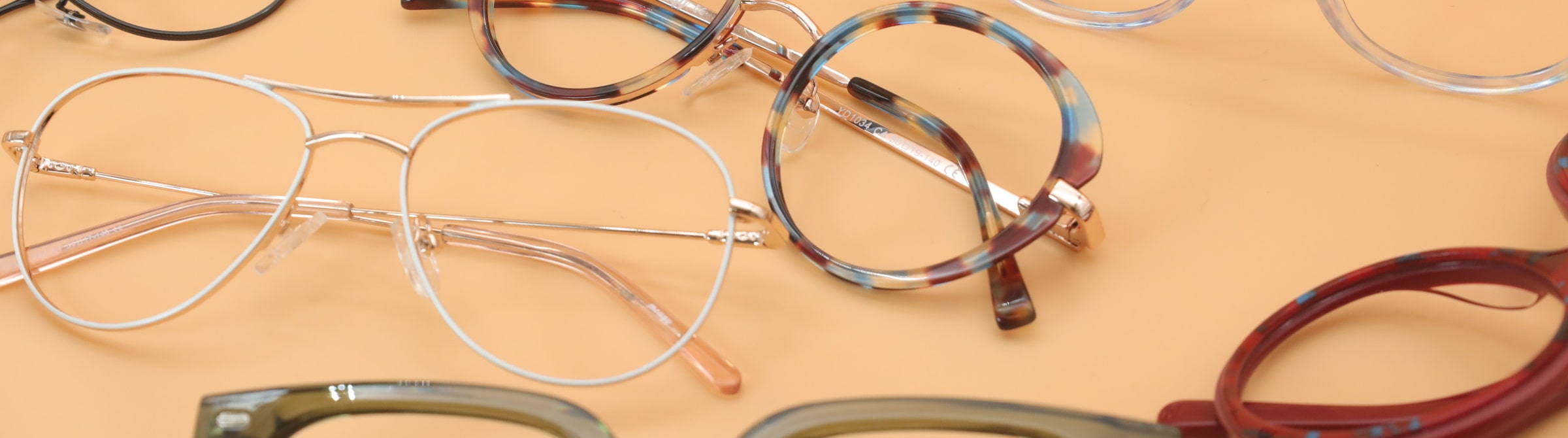 glasses frames of assorted materials
