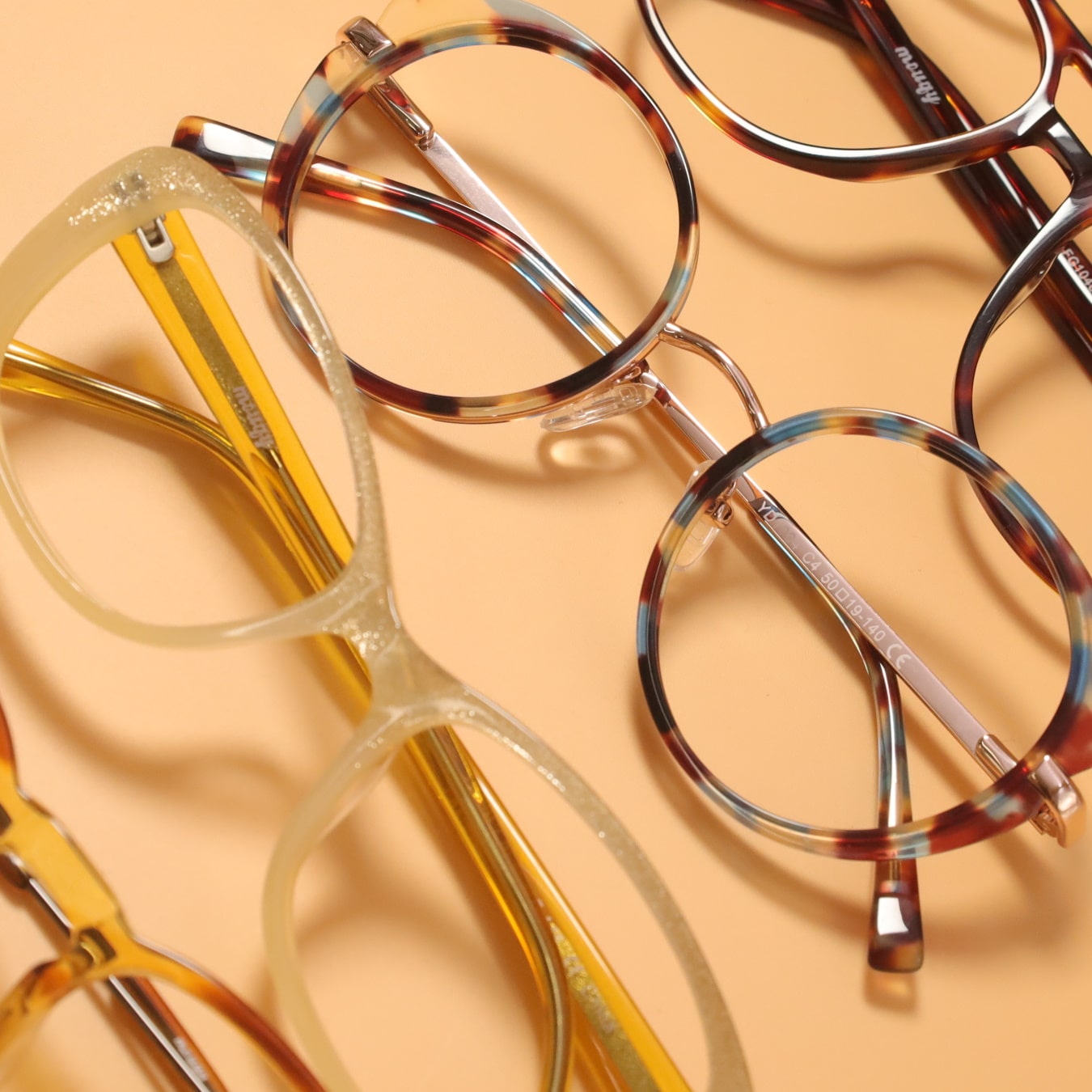 glasses frames of assorted shapes