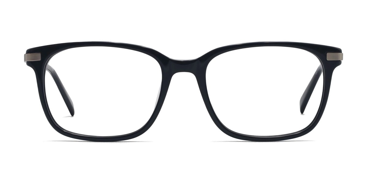joe rectangle black glasses frame front view