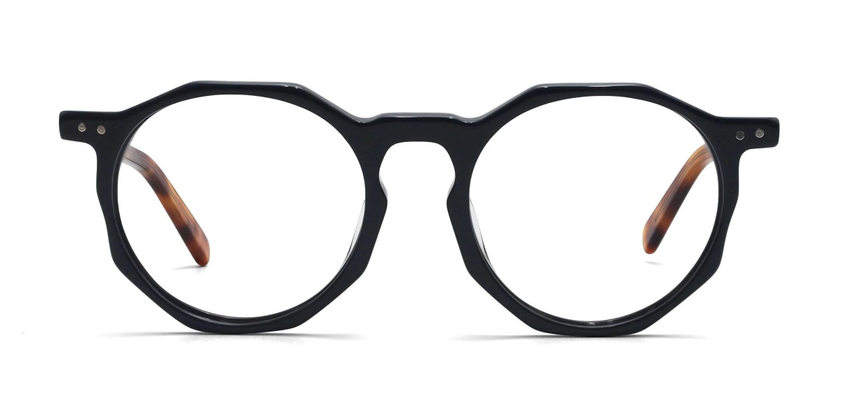 ken round black tortoise front view