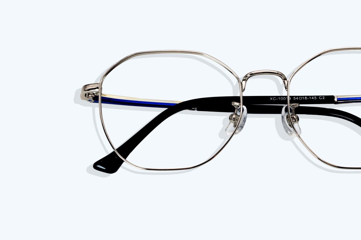 march wire frame glasses with geometric frame