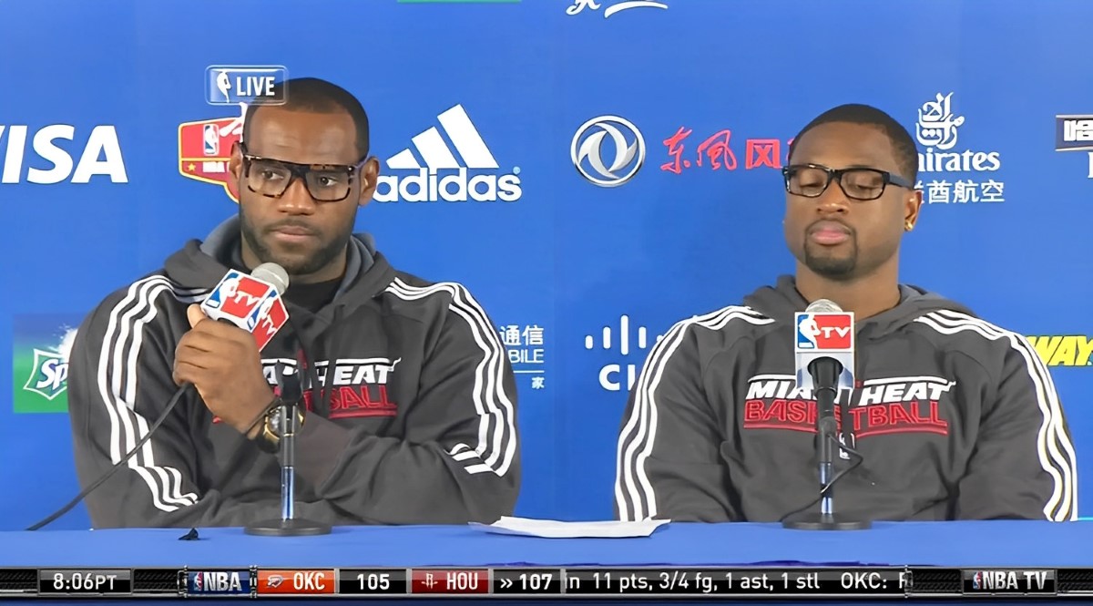 lebron james and dwayne wade with black thin rimmed glasses