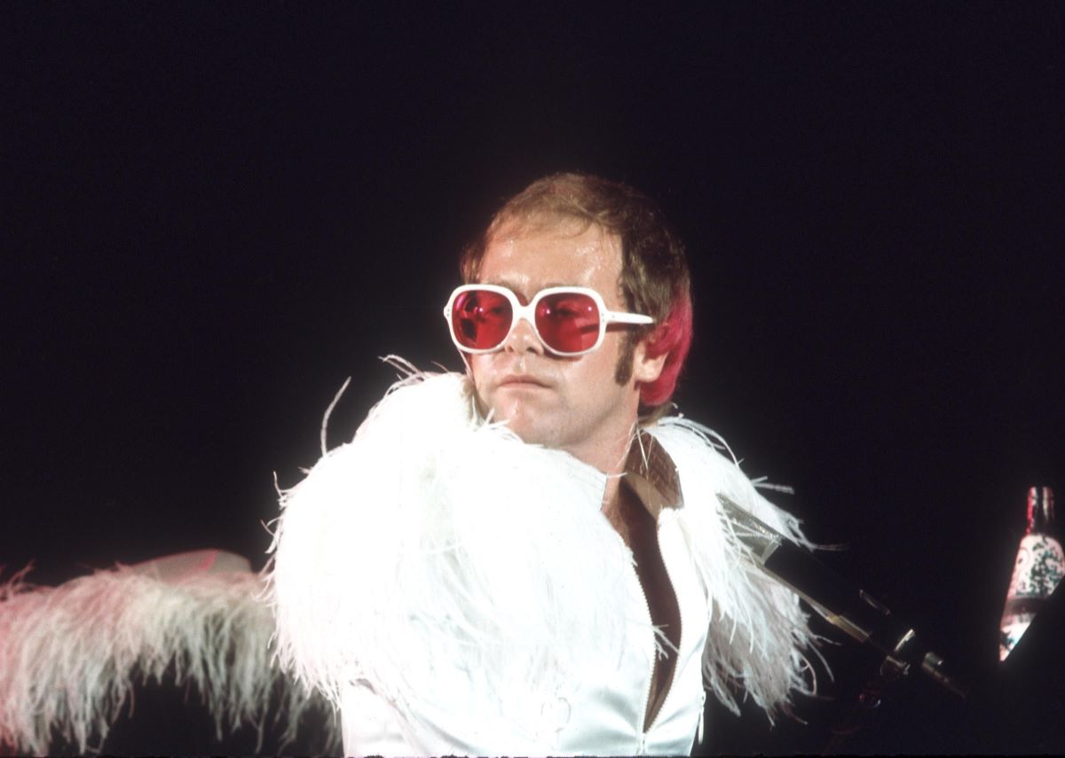 sir elton john with his iconic sunglasses