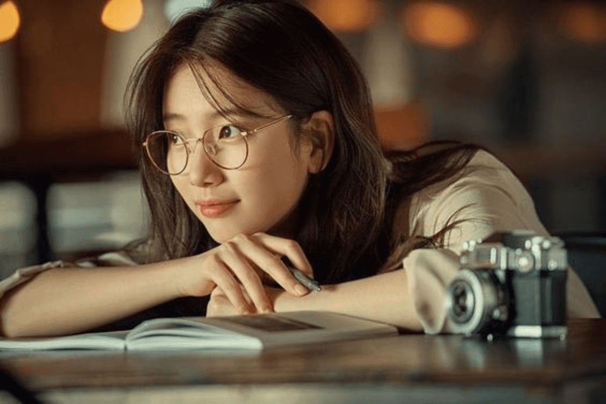 bae suzy wearing as pair of gold rimmed glasses