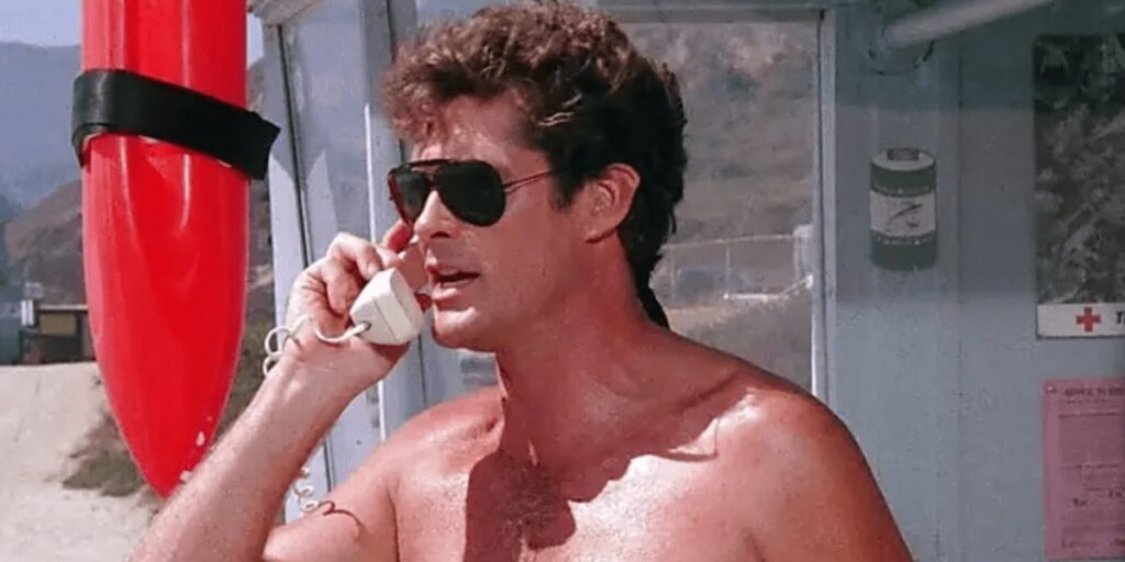 david hasselhoff wearing a pair of oversized aviators topless