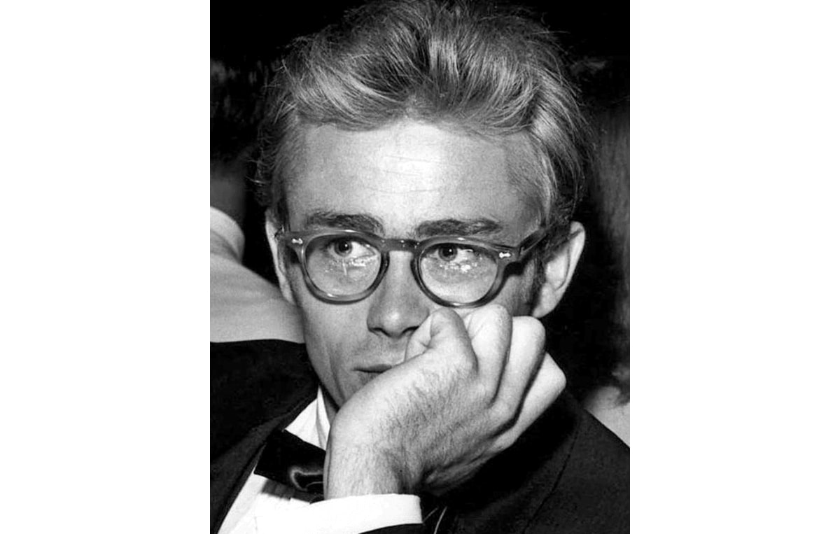 james dean wearing a pair of glasses at the thalian ball