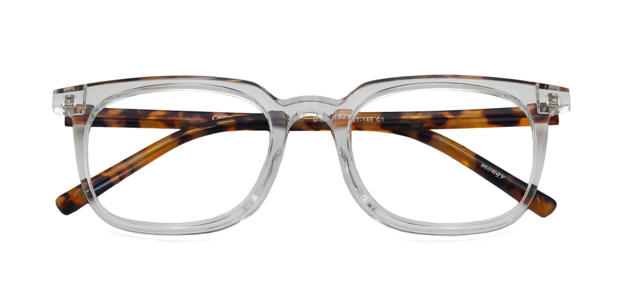 oscar square clear tortoise top view
