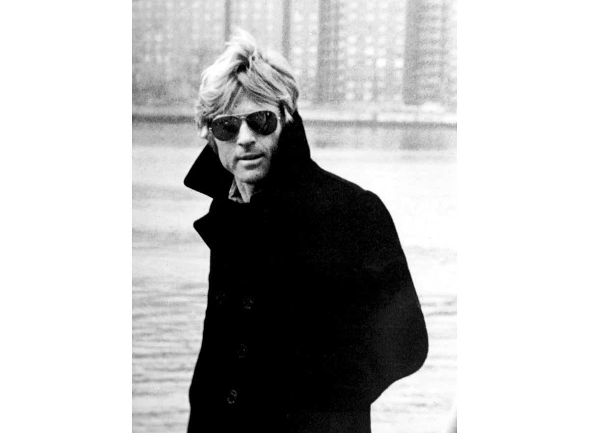 robert redford wearing a pair of aviator glasses