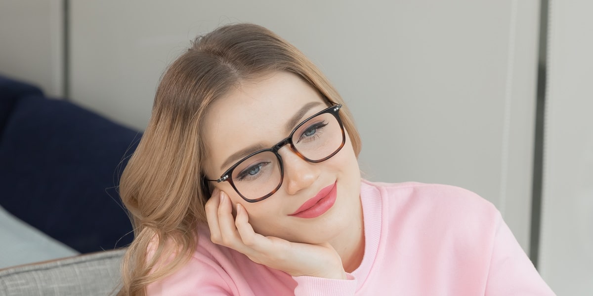 woman wearing a pair of glasses with keyhole bridge