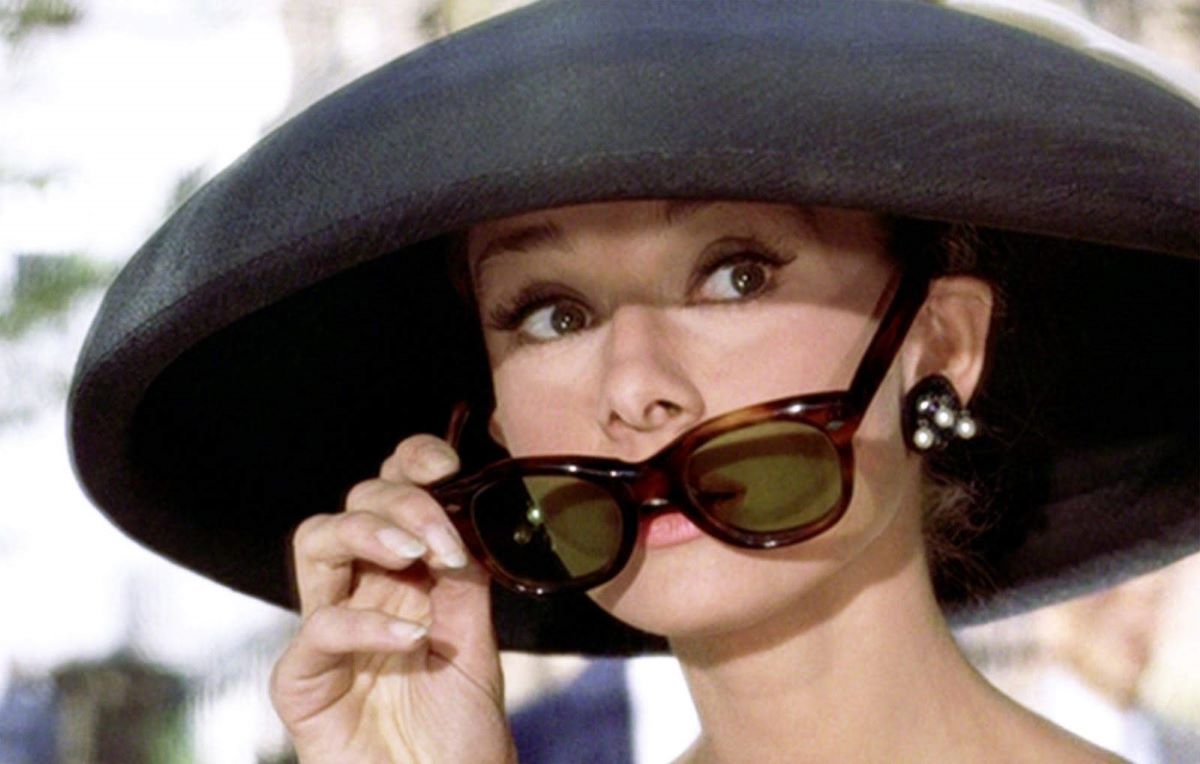 audrey hepburn in tortoiseshell glasses