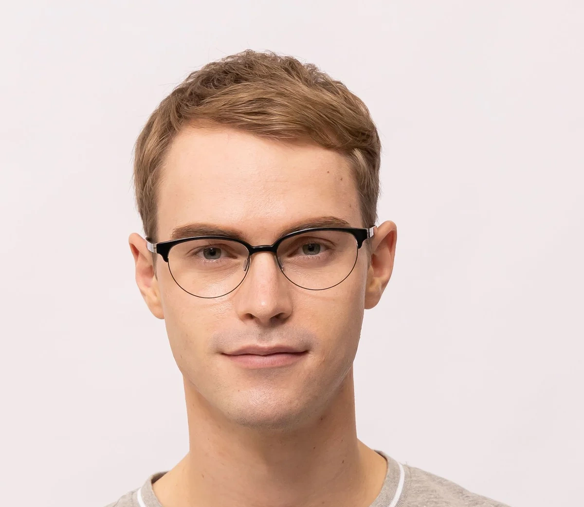 glasses frame framing a man face