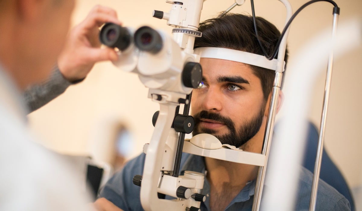 man updating his old eye prescription