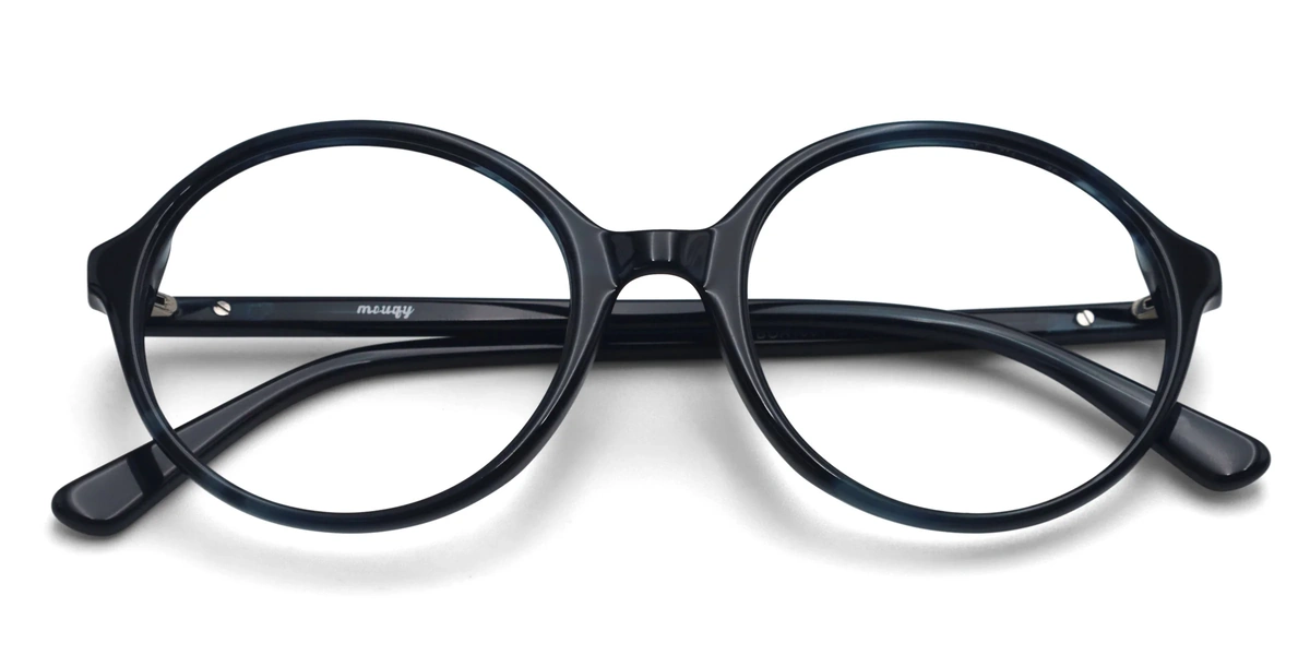 potter round navy blue glasses frame top view