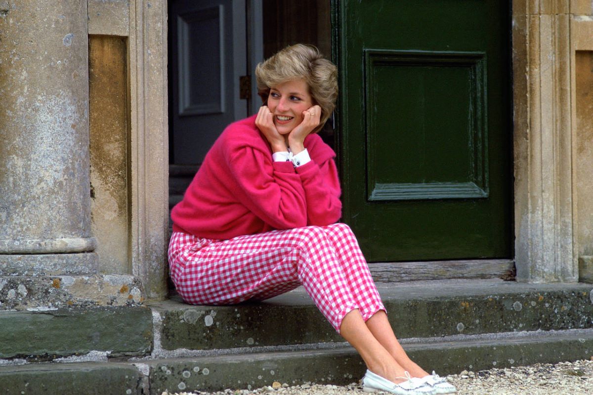 the late Princess Diana of Wales in a preppy outfit