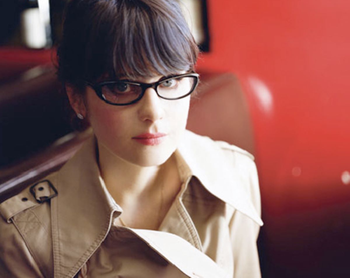 Zooey Deschanel wearing glasses