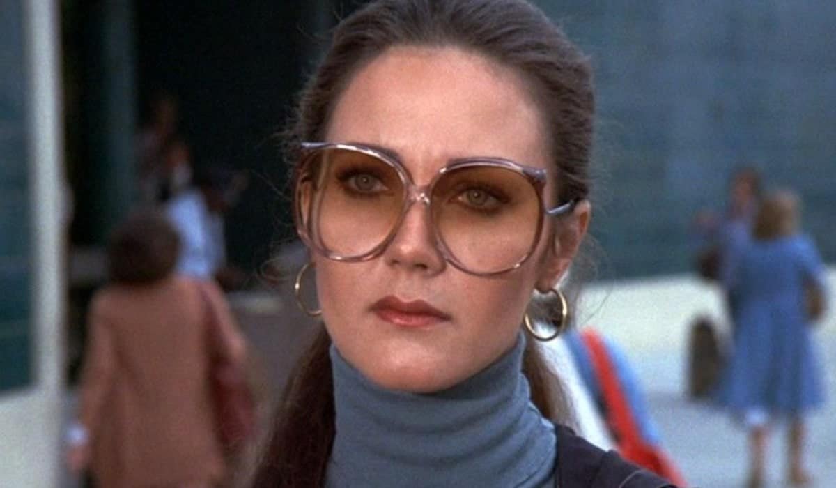 diana prince wearing tinted horned rimmed glasses