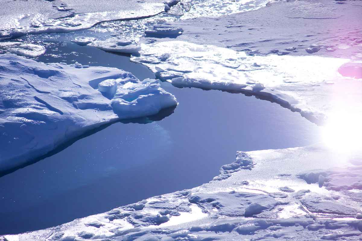 sunlight reflected on ice and snow can cause extra perceived brightness