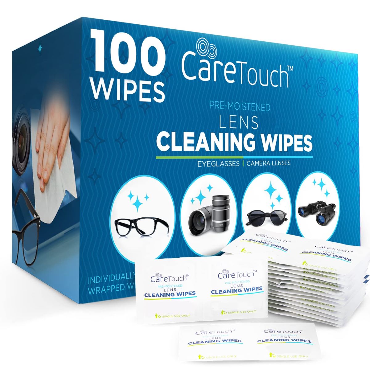 Care Touch lens cleaning wipes 