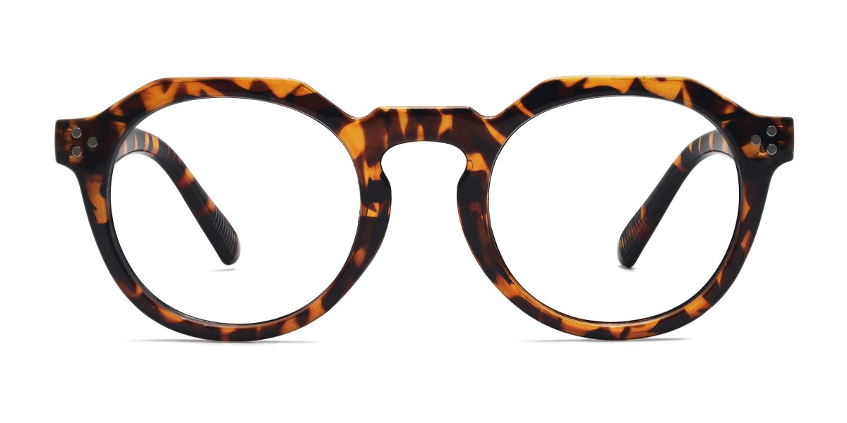 agnus geometric tortoise glasses frames front view