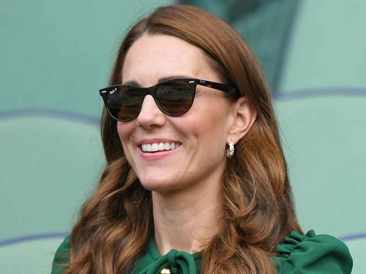 Duchess of Cornwall Kate Middleton wearing black Wayfarer sunglasses
