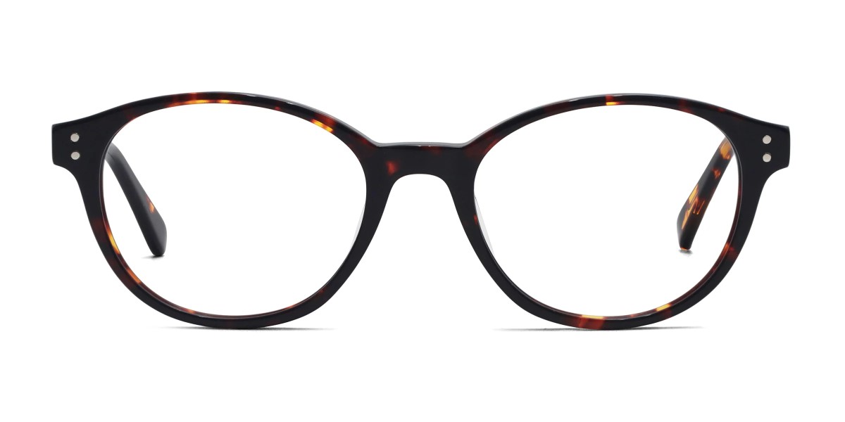 madison oval tortoise glasses frames front view