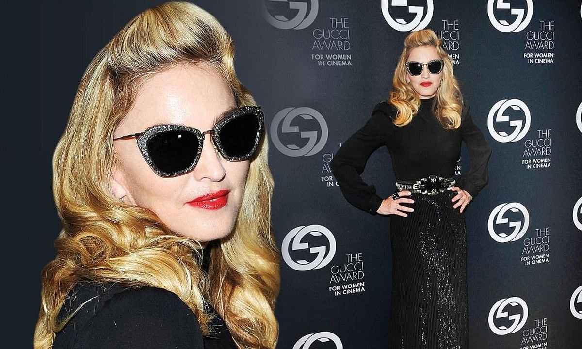 Madonna wears sparkly Gucci cat eye glasses for The Gucci Award red carpet