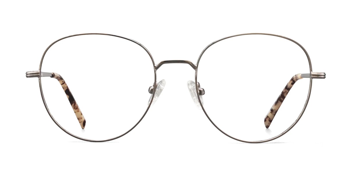 noble round silver eyeglasses front view