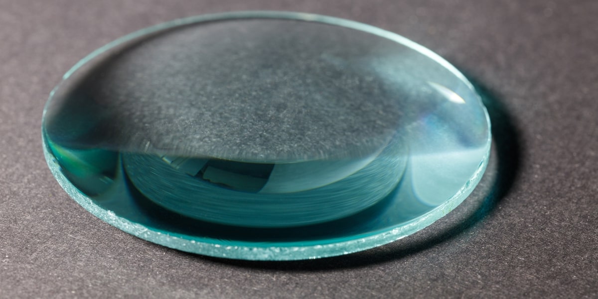 a piece of eyeglass lens