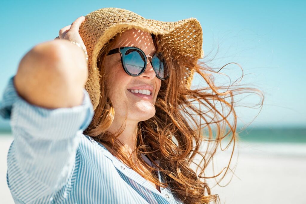 woman wears prescription sunglasses