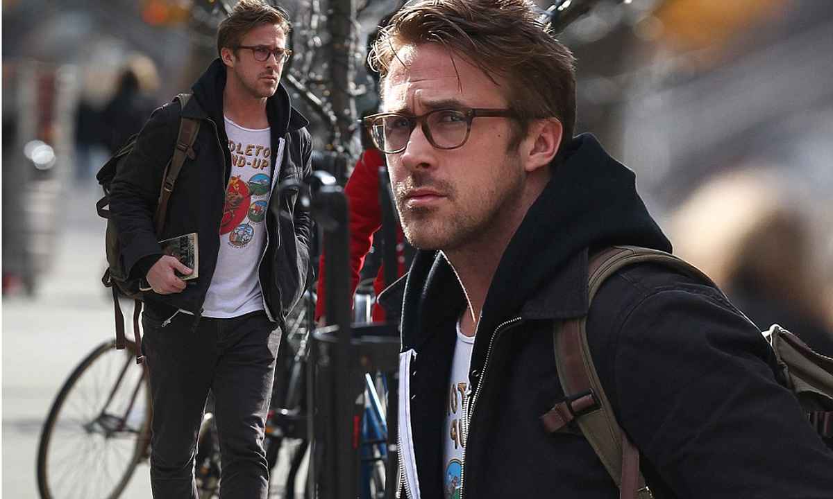 Ryan gosling wears tortoiseshell glasses