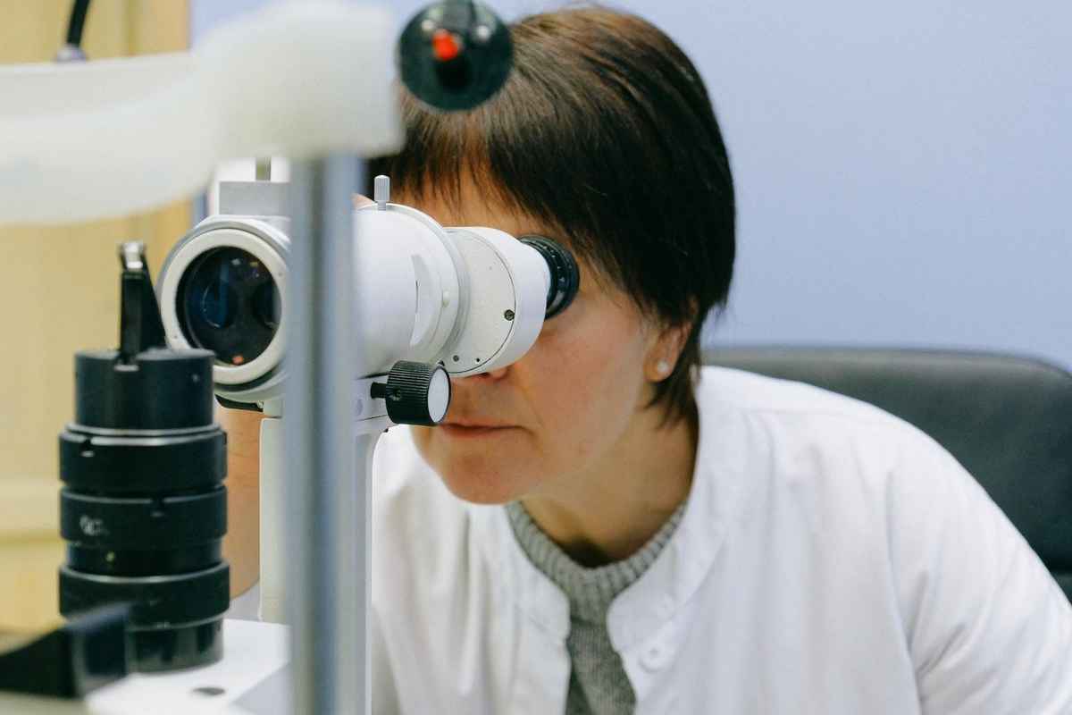 person undergoing an eye exam