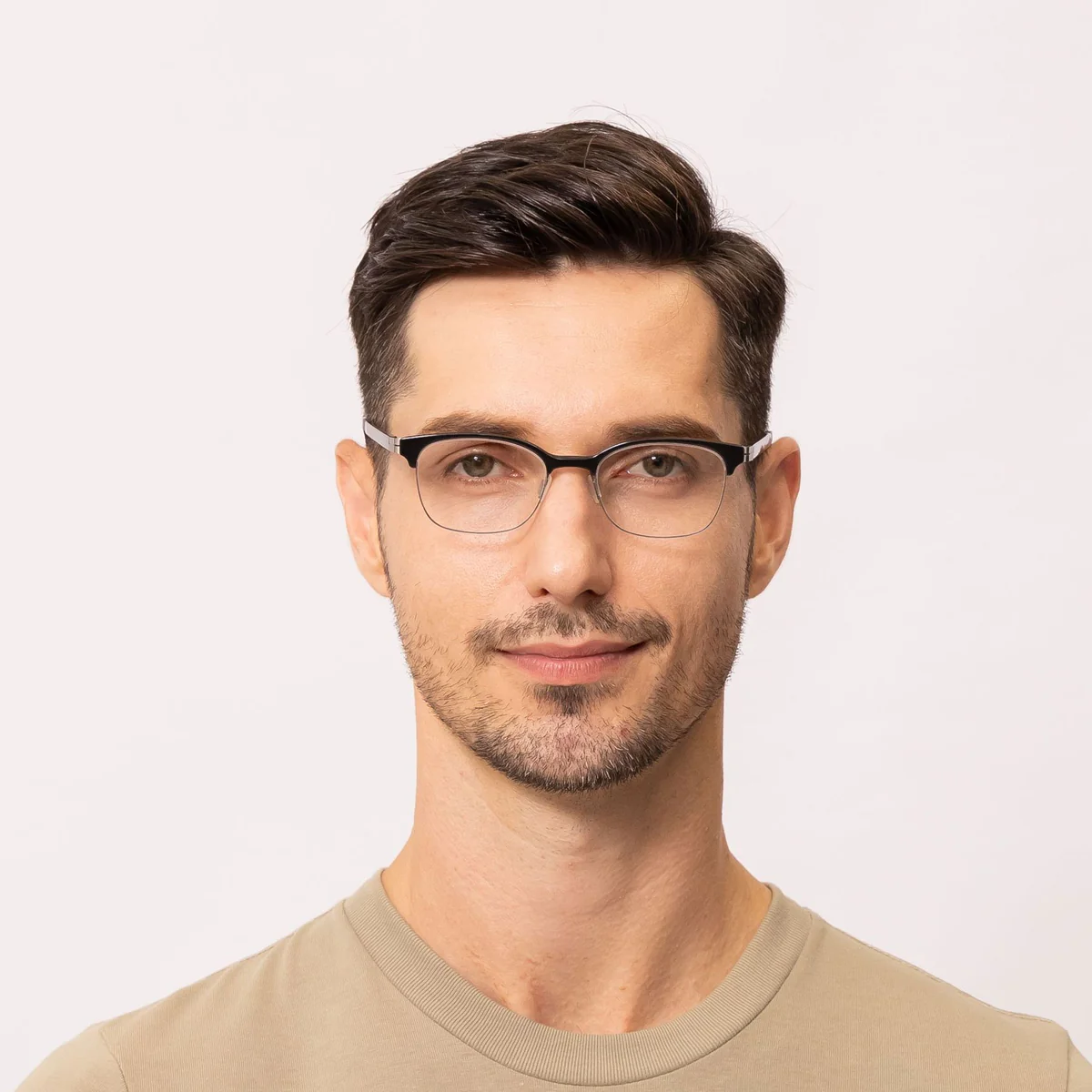 man wears browline glasses frame