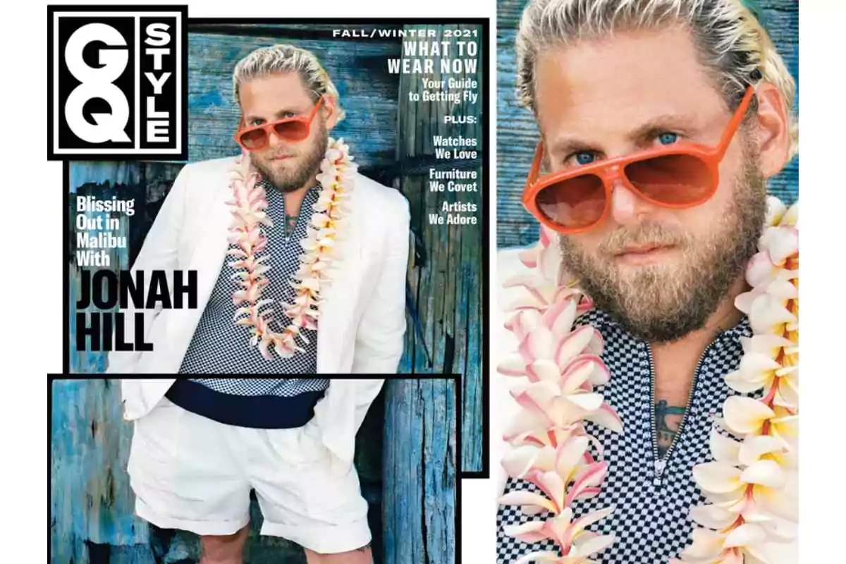 jonah hill wears funky aviators for the gq magazine cover