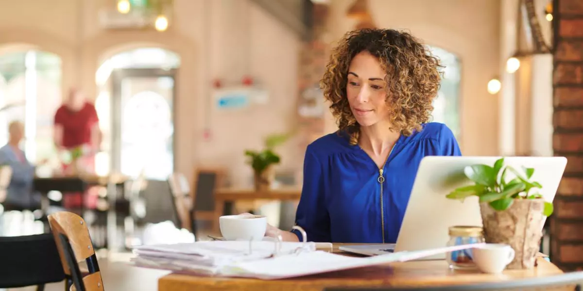 woman working in natural light