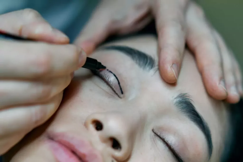 person getting prepped for oculoplastic surgery