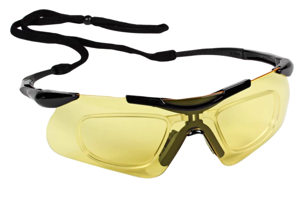 safety glasses with yellow tinted lenses